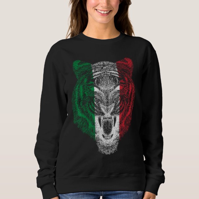 Sudadera Italy Tiger Italian Flag Tiger (Anverso)