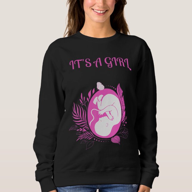 Sudadera It's A Girl Pink Girl Baby Shower Gender Reveal Co (Anverso)