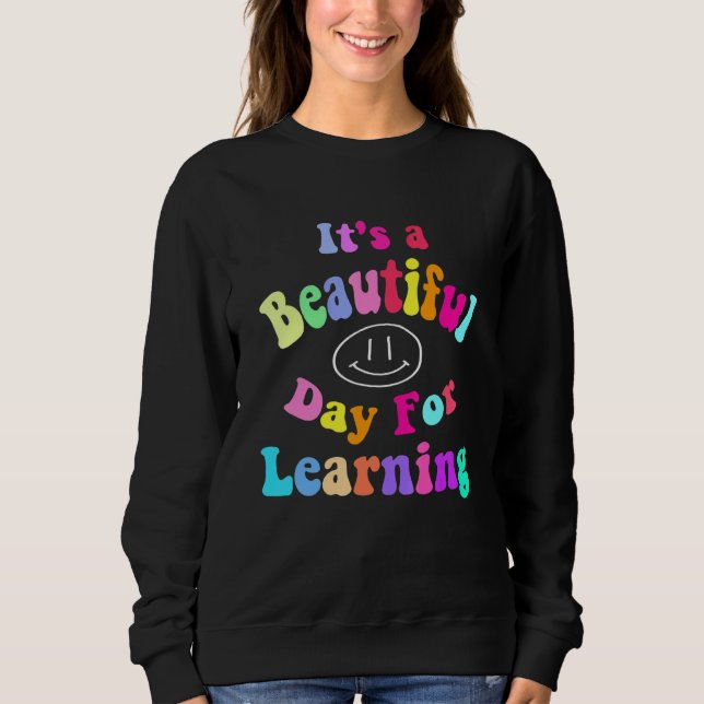 Sudadera It's Beautiful Day For Learning Retro Teacher Back (Anverso)