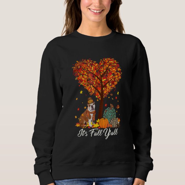 Sudadera It's Fall Y'all  English Bulldog Fall Thanksgiving (Anverso)