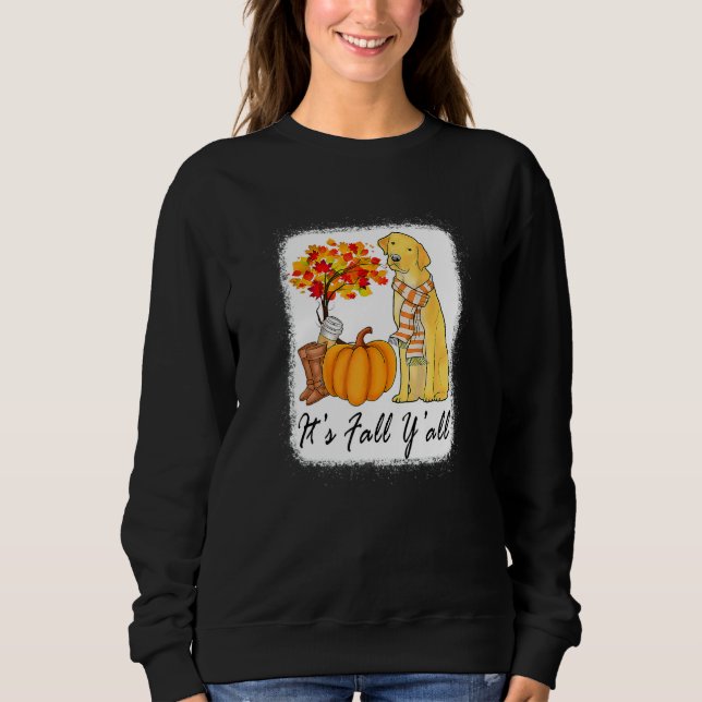 Sudadera Its Fall Yall Fall Tees For Women Labrador Yellow  (Anverso)