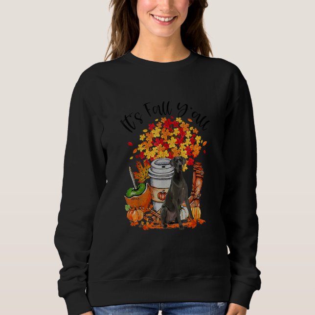 Sudadera It's Fall Y'all Great Dane Dog Pumpkin Fall Autumn (Anverso)