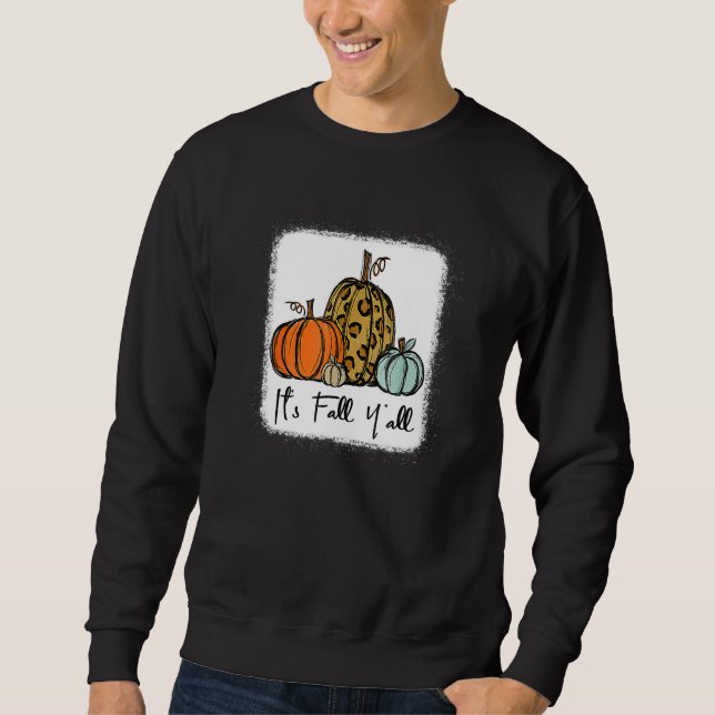 Sudadera It's Fall Y'all Leopard Pumpkin Happy Thanksgiving (Anverso)
