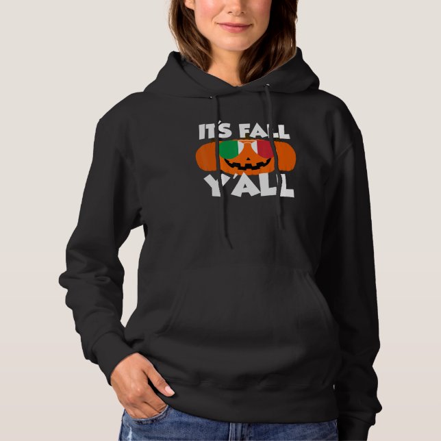 Sudadera It's Fall Y'all Thanksgiving Pumpkin Italy Glasses (Anverso)