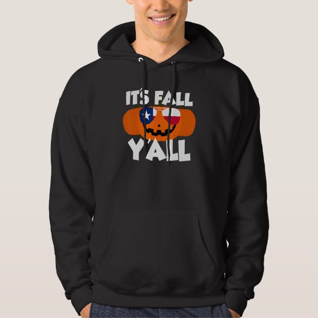 Sudadera It's Fall Y'all Thanksgiving Pumpkin Texas Glasses (Anverso)