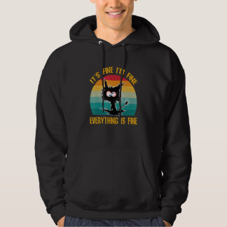 Sudadera It's Fine I'm Fine Everything Is Fine   Black Cat