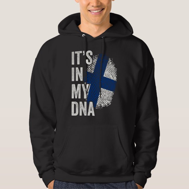 Sudadera ITS IN MY DNA Finland Flag Finnish Roots Pride Gen (Anverso)