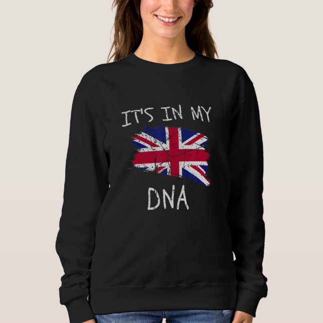 Sudadera It's in my DNA United Kingdom Flag Proud British P (Anverso)