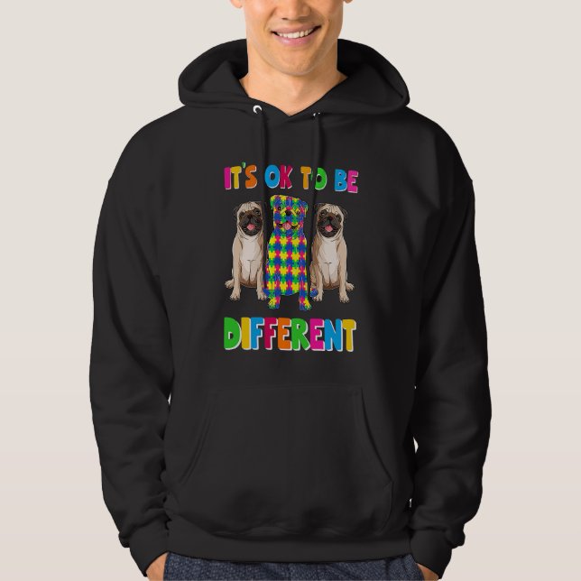 Sudadera It's Ok To Be Different Autism Awareness Three Pug (Anverso)