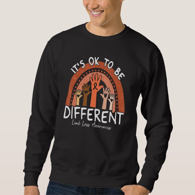 Sudadera It's Ok To Be Different Limb Loss Awareness Orange (Anverso)