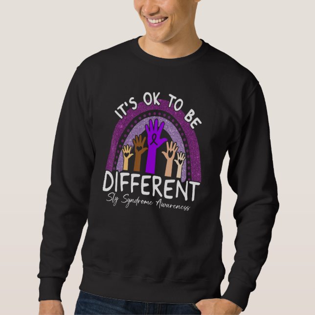 Sudadera It's Ok To Be Different Sly Syndrome Awareness Pur (Anverso)