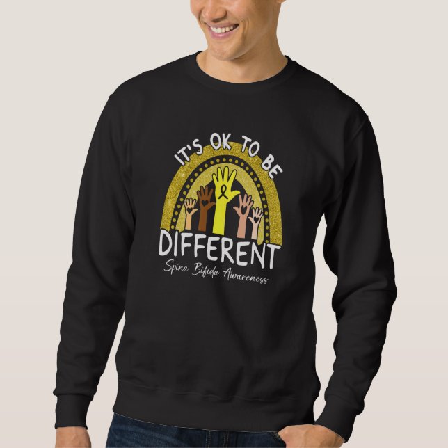 Sudadera It's Ok To Be Different Spina Bifida Awareness Yel (Anverso)
