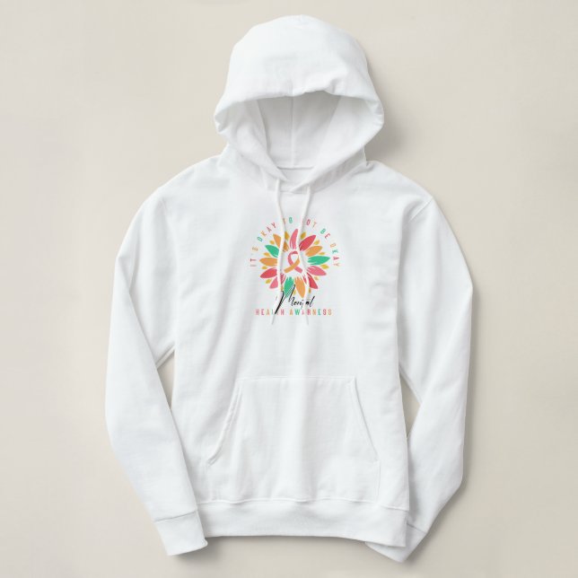 Sudadera "It's Okay To Not Be Okay" Mental Health Flower (Diseño del anverso)