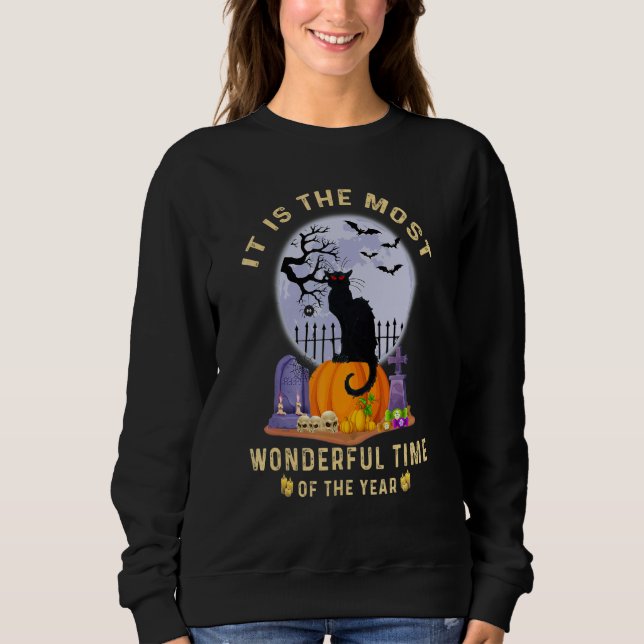 Sudadera It's The Most Wonderful Time Of the Year Black Cat (Anverso)