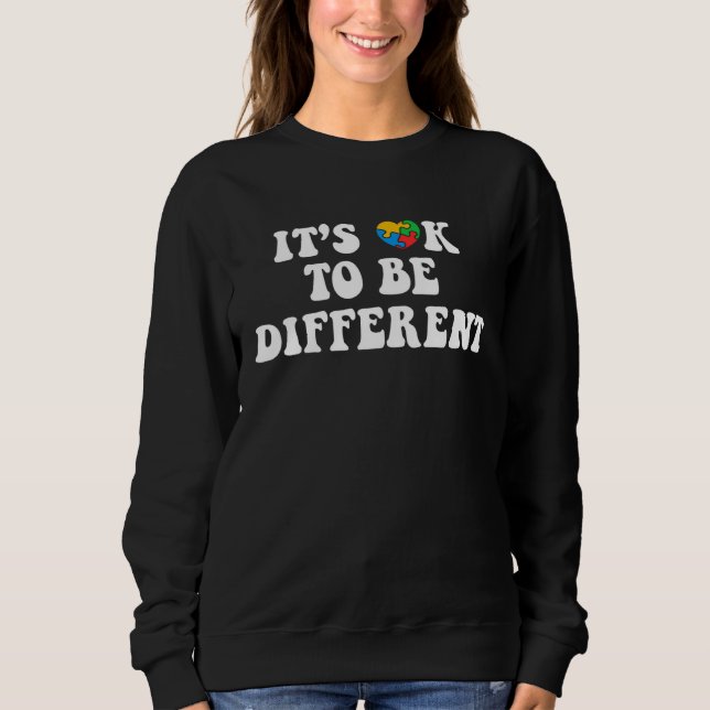 Sudadera Itu2019s Ok To Be Different Heart Puzzle Autism Aw (Anverso)