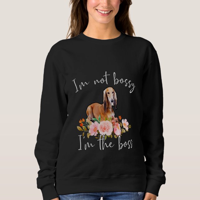 Sudadera Iu2019m No Bossy Iu2019m El Jefe Saluki (Anverso)