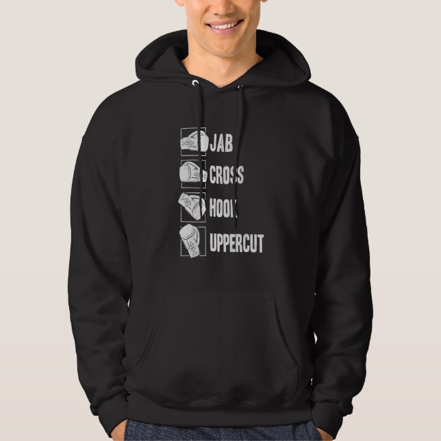 Sudadera Jab Cross Hook Uppercut Kickboxing Entrenador de B (Anverso)