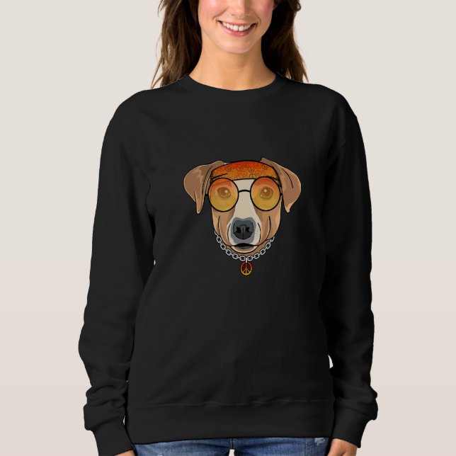 Sudadera Jack Russel Terrier De Los 70 con gafas de sol (Anverso)