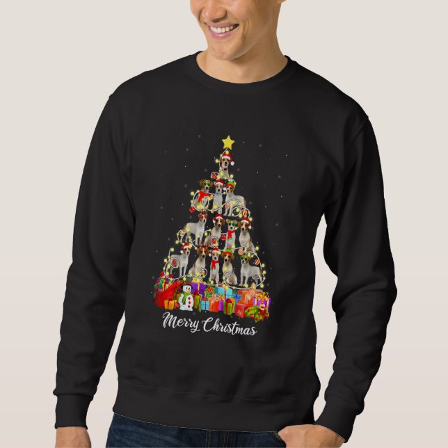 Sudadera Jack Russell Terrier árbol de Navidad perro mascot (Anverso)