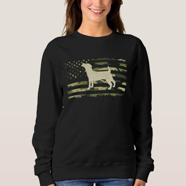 Sudadera Jack Russell Terrier  Camouflage  American Flag (Anverso)