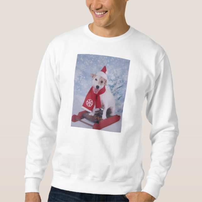 Sudadera Jack Russell Terrier - el ayudante de Santa (Anverso)