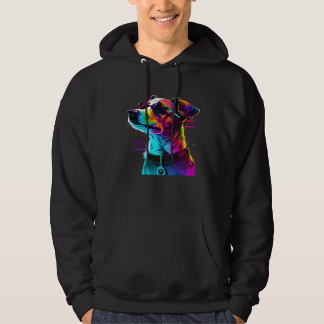 Sudadera Jack Russell Terrier Synthwave  1 (Anverso)