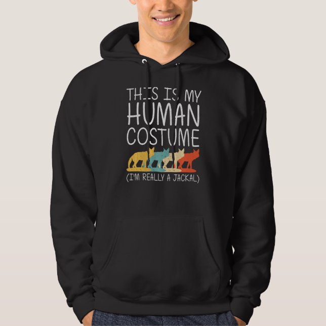 Sudadera Jackal Halloween Disfraz Humano Coyote Wolf Easy D (Anverso)