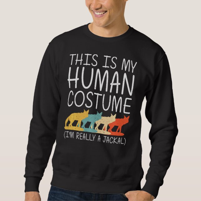 Sudadera Jackal Halloween Disfraz Humano Coyote Wolf Easy D (Anverso)