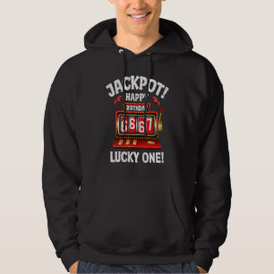 Sudadera Jackpot Happy 67th Birthday Bday Celebrant Slot Ma