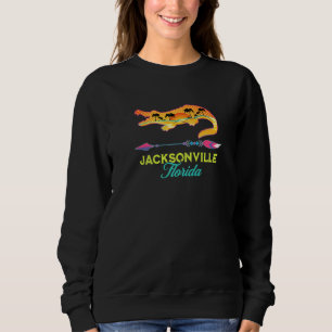 Sudadera Jacksonville Florida Usa Alligator Sunset Palm Tre