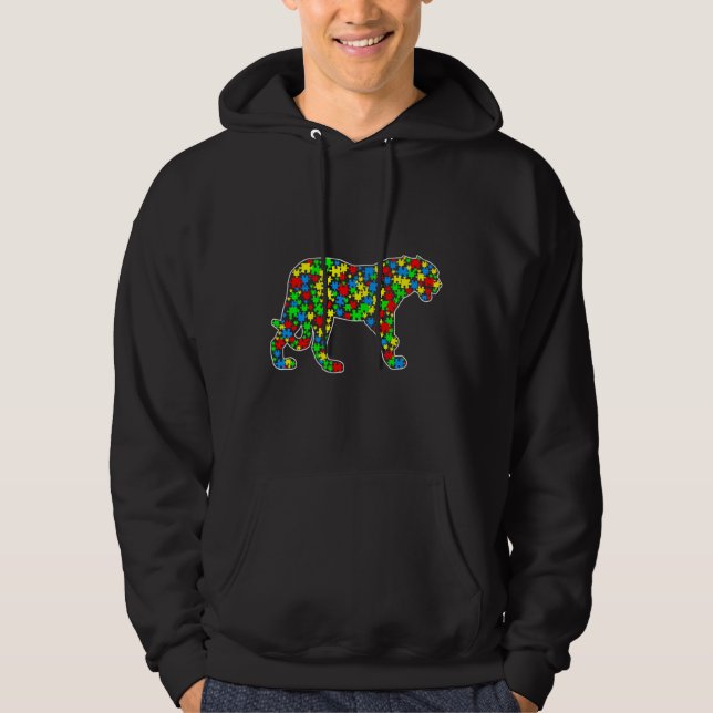 Sudadera Jaguar Funny Puzzle Animals Autism Awareness (Anverso)