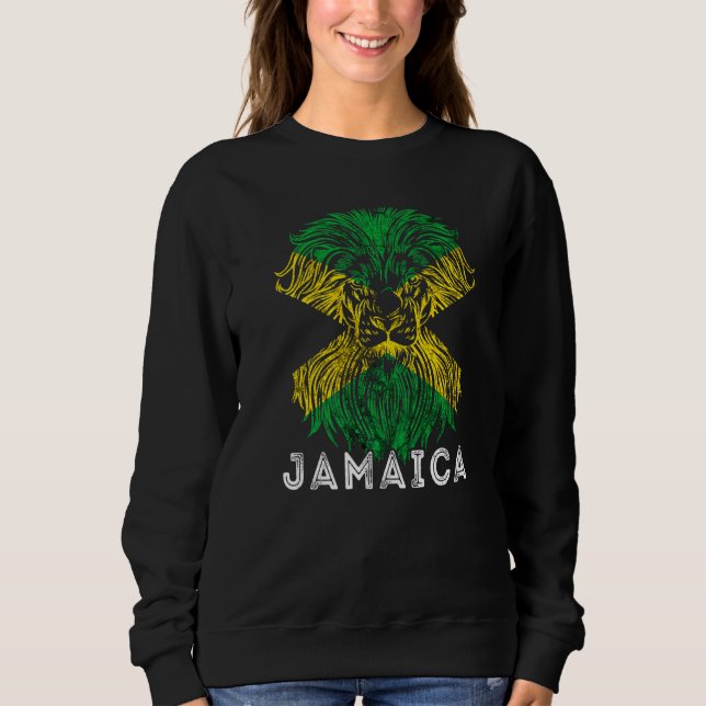 Sudadera Jamaica Bandera Jamaiquina Cabeza de león Carribea (Anverso)