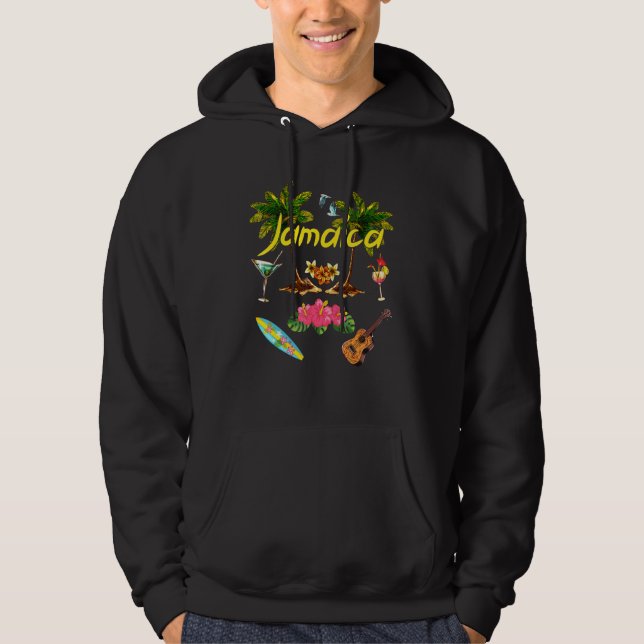 Sudadera Jamaica Beach Summer Palm Surf Sun Set Palm Trees (Anverso)