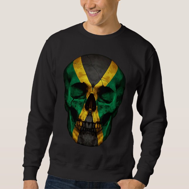 Sudadera Jamaica Flag Skull Jamaican Roots Proud Patriotic (Anverso)