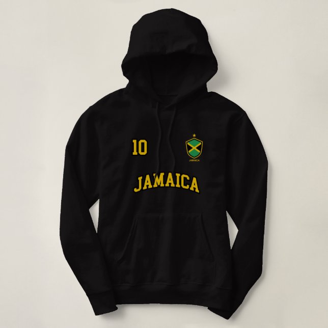 Sudadera Jamaica Hoodie Número 10 Equipo deportivo de fútbo (Diseño del anverso)