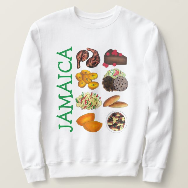 Sudadera JAMAICA Jamaican Foods Caribbean Island Cuisine (Anverso del diseño)