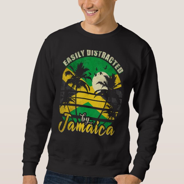 Sudadera Jamaica Retro Jamaican Distrae Fácilmente (Anverso)