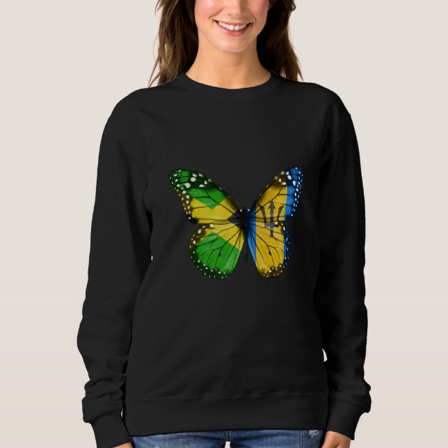 Sudadera Jamaican Barbadian Flag Butterfly   (Anverso)