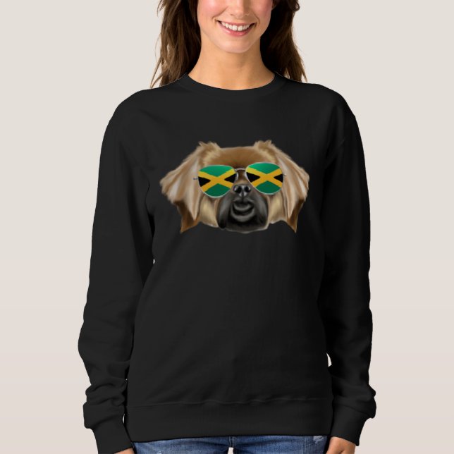 Sudadera Jamaican Flag Tibetan Spaniel Dog Jamaica Pocket (Anverso)
