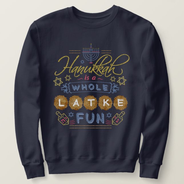 Sudadera Jánuca es un día de fiesta feo divertido de la (Anverso del diseño)