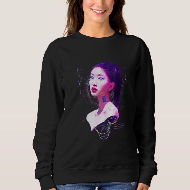 Sudadera Japan Cyberpunk Vaporwave Ai Sci Fi Tokyo Aestheti (Anverso)
