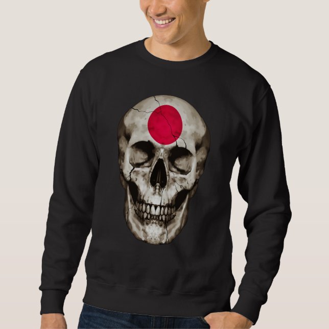 Sudadera Japan Flag Skull Japanese Roots Proud Patriotic (Anverso)