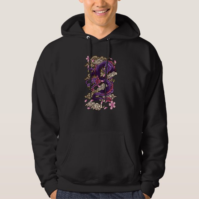 Sudadera Japanese Aesthetic Dragon Tattoo style Sakura Cher (Anverso)