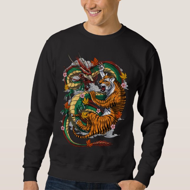 Sudadera Japanese Dragon Tiger Battle (Anverso)