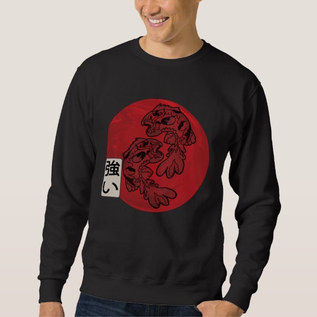 Sudadera Japanese Flag Koi Fish Koi Carp Aquarium Koi Kanji (Anverso)