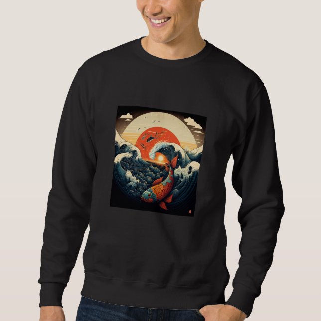Sudadera Japanese Samurai Aesthetic Koi Fish  1 (Anverso)