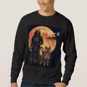 Sudadera Japanese Samurai Warrior and Shiba Inu Dog Full Mo