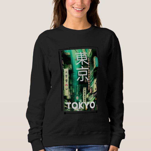 Sudadera Japanese Streetwear Retro Vibes Aesthetic Tokyo Cy (Anverso)