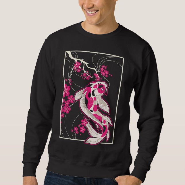 Sudadera Japón Koi Fish Cherry Blossom Japonés Nishikigoi (Anverso)