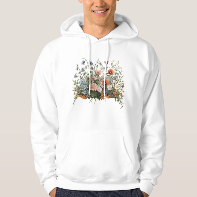 Sudadera jardín botánico de pradera de flores silvestres (Anverso)
